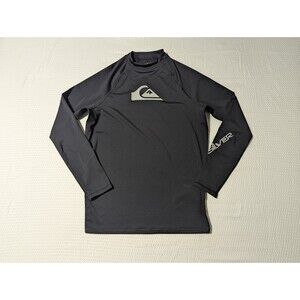 Quicksilver Men's Black Rash Guard Surf Longsleeve (Large) Compression